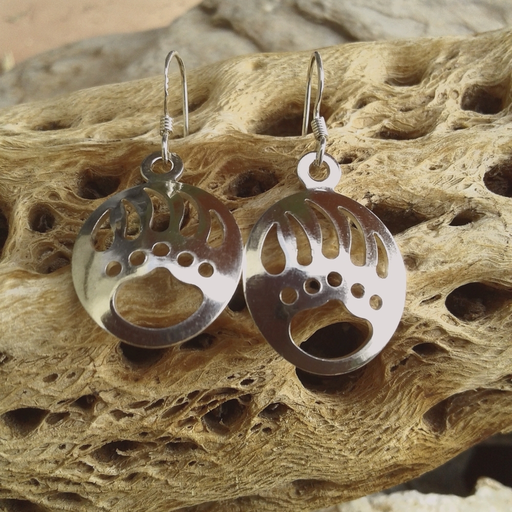 Sterling Silver Bear Claw EARRINGS - Picture 2 of 7